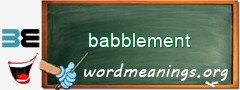 WordMeaning blackboard for babblement